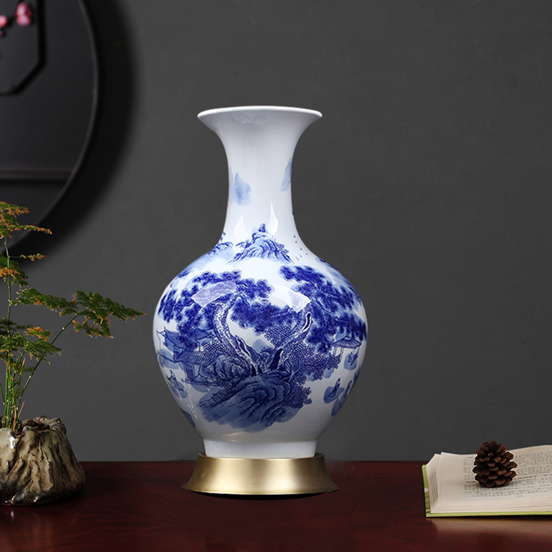 I and contracted sitting room porch reward bottled ornaments of jingdezhen blue and white ceramics new Chinese style household vase furnishing articles