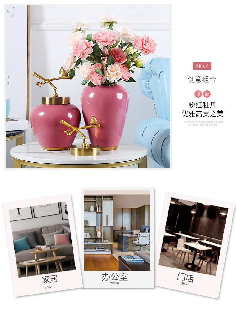 Jingdezhen mesa of I and contracted ceramic vase household furnishing articles sitting room dry flower arranging flowers flower adornment suit