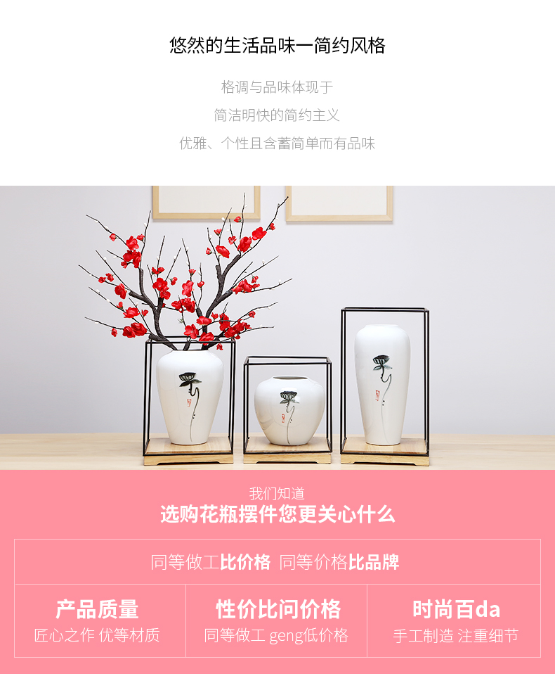 Jingdezhen ceramic vases, sitting room of I and contracted style furnishing articles of dried flower arranging flowers wine porch home decoration