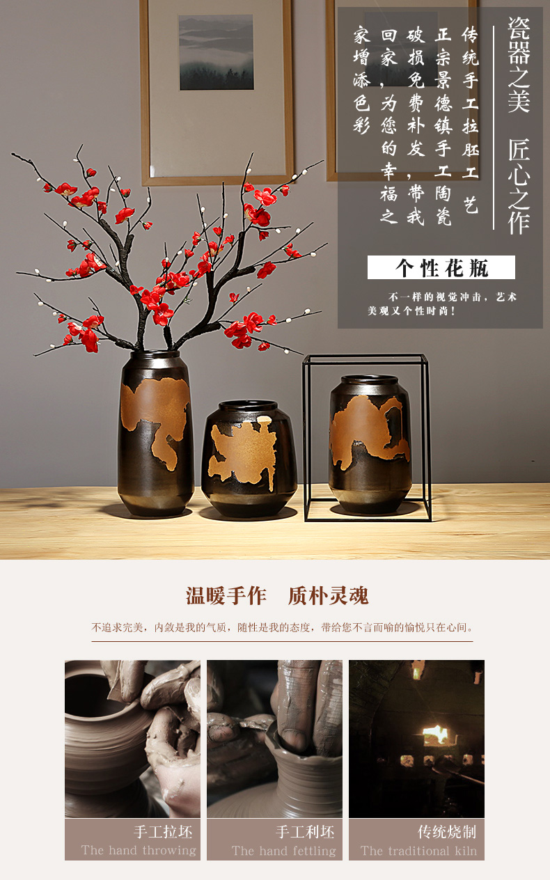 Jingdezhen ceramics vases, I and contracted the new Chinese style home furnishing articles adornment of the sitting room porch dry flower arranging flowers