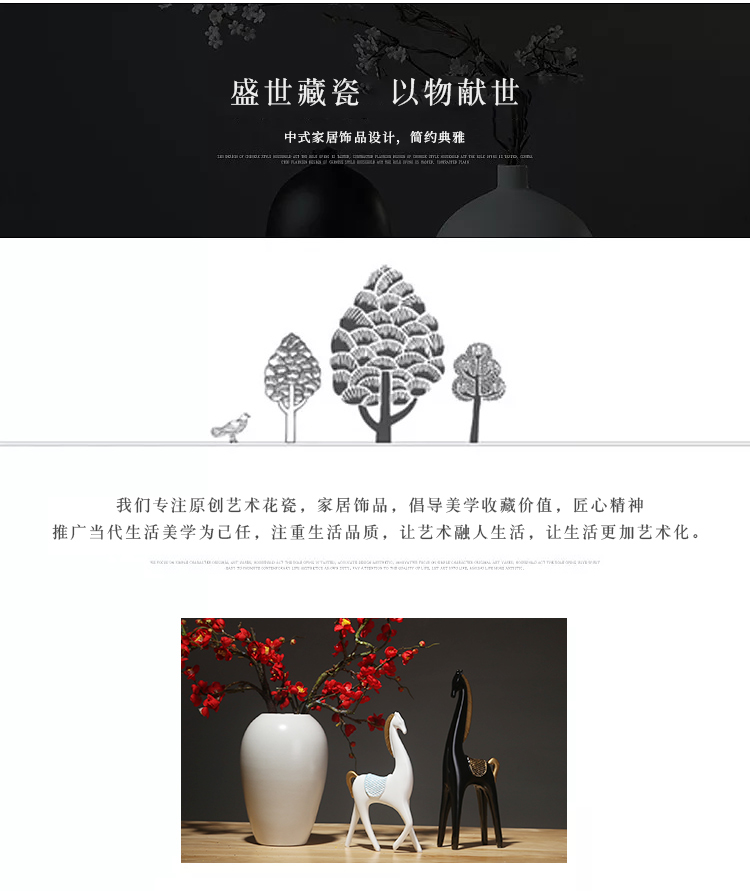 Jingdezhen ceramics vase white sitting room porch place simulation dried flowers flower arrangement suits for Chinese study