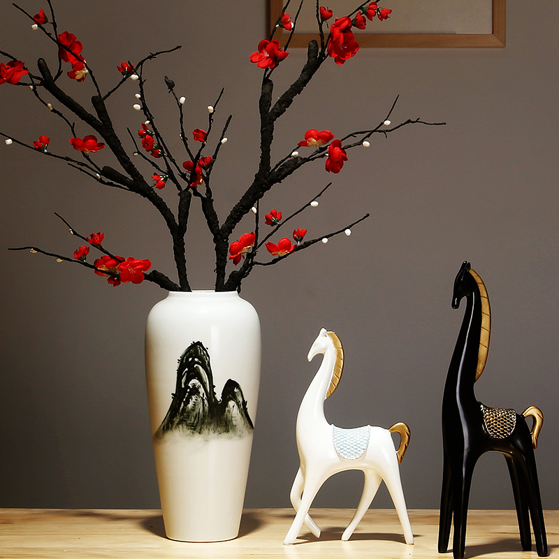 Jingdezhen ceramics by hand vase contracted sitting room porch place to live in Chinese flower arrangement suits for ornament