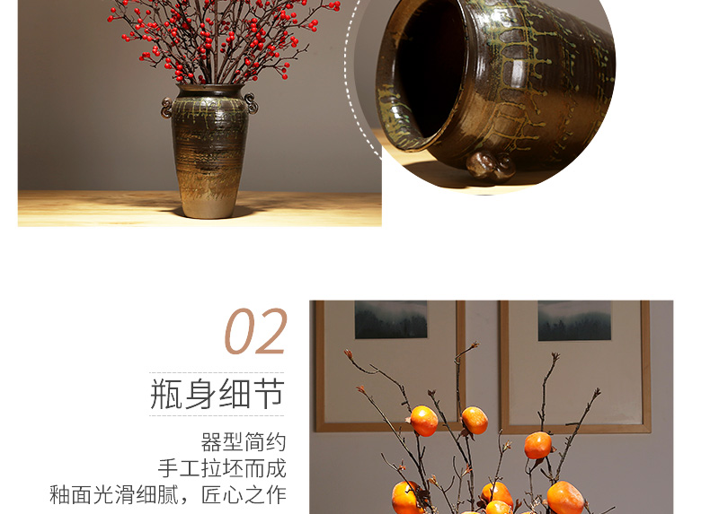 Modern classical jingdezhen ceramics vase sitting room porch dried flower flower arranging Chinese simulation flower adornment ornament