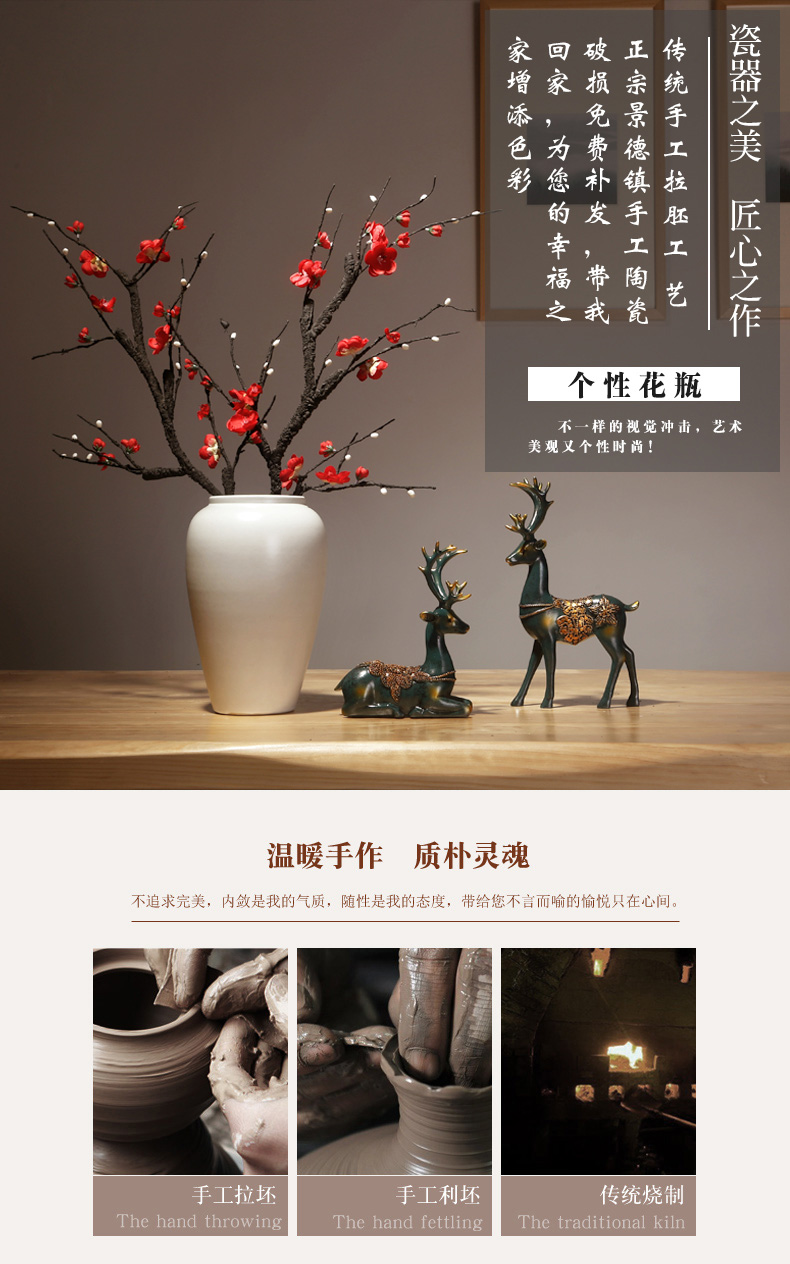 Chinese jingdezhen ceramics vase European sitting room is I and contracted home furnishing articles dry flower arranging flowers adornment