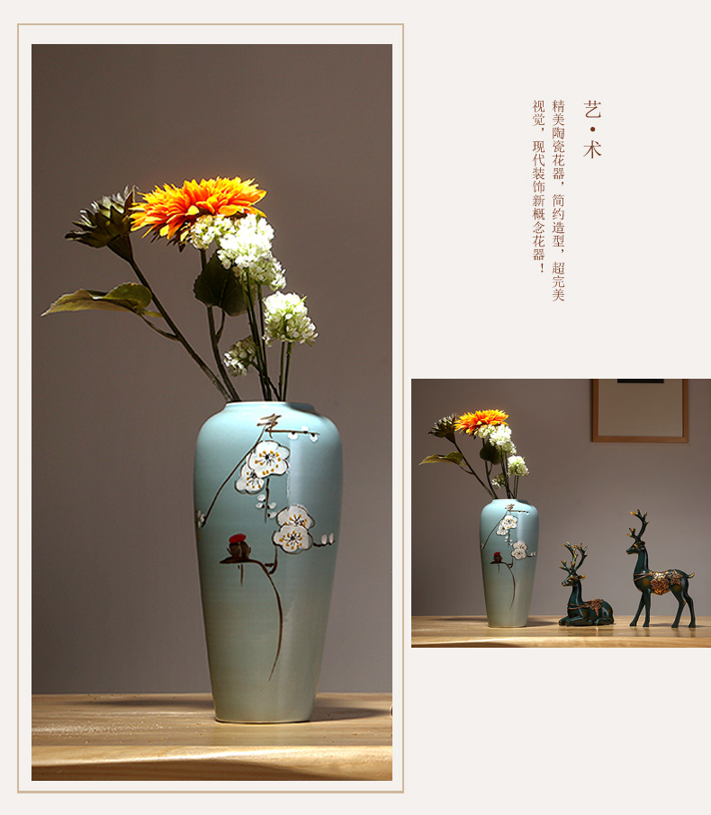 Jingdezhen ceramics simulation dried flower vases, new Chinese style household act the role ofing is tasted, the sitting room porch flower adornment furnishing articles