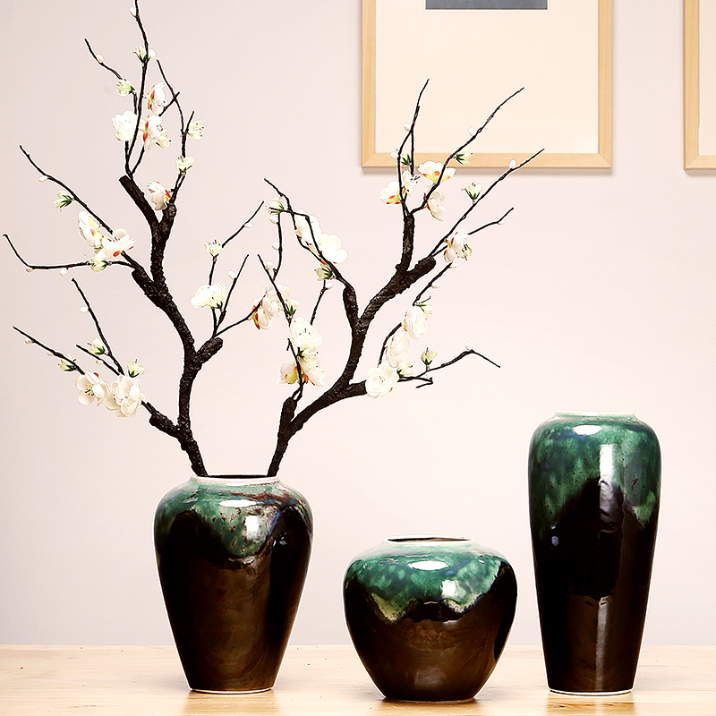 Jingdezhen ceramics by hand vase modern creative new Chinese style living room porch home furnishing articles suit arranging flowers