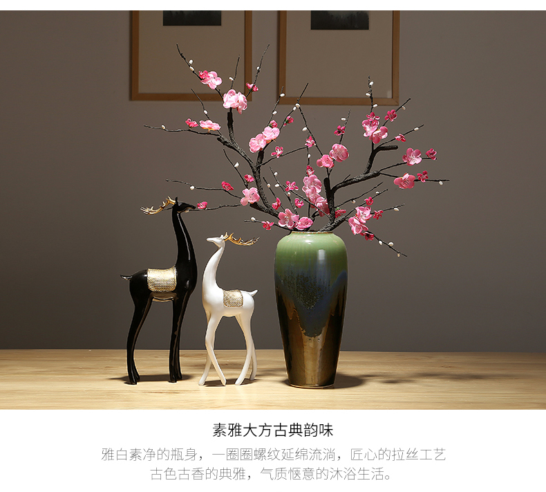 New Chinese style is contracted vase dried flowers decorative home furnishing articles sitting room flower arranging simulation ceramics decoration