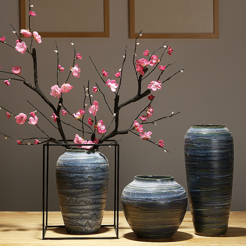 New Chinese style porch jingdezhen ceramics vase simulation table flower arranging dried flower adornment contracted home furnishing articles