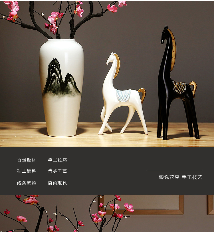 Jingdezhen ceramics by hand vase contracted sitting room porch place to live in Chinese flower arrangement suits for ornament