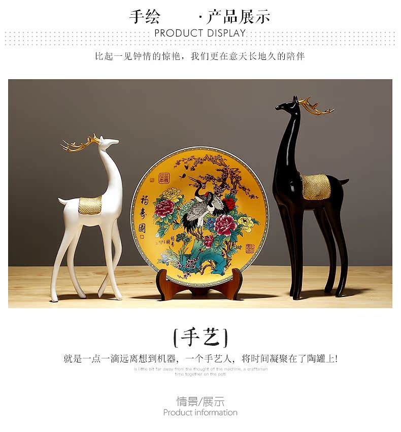 Jingdezhen ceramics hand - made decorative plates home sitting room porch handicraft TV ark, hang dish sat dish furnishing articles