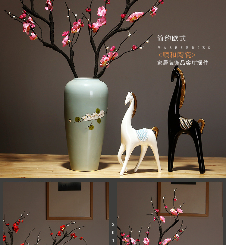 Jingdezhen ceramics vase modern new Chinese style by hand the sitting room porch place to live in dry flower arranging flowers crafts