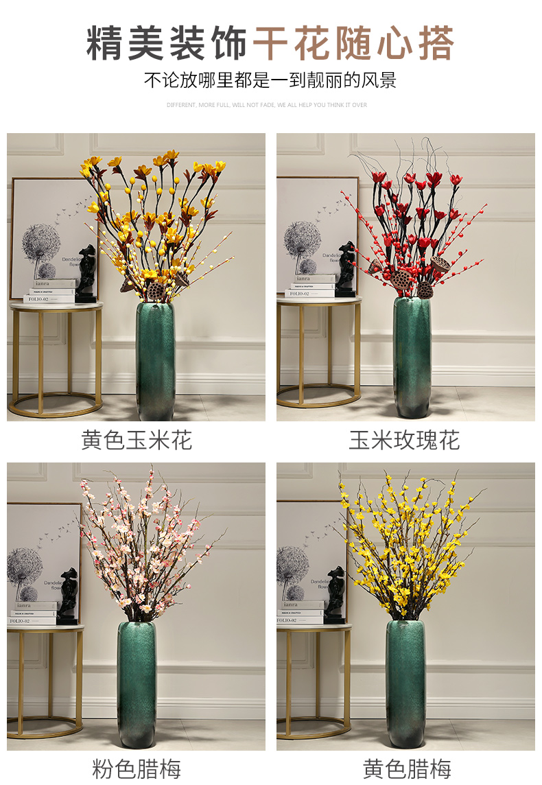 Jingdezhen ceramics simulation European ikebana furnishing articles dried flower vase household large ground vase decoration art