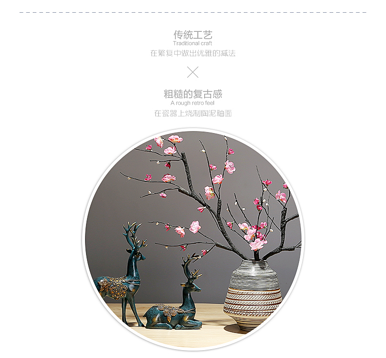 New Chinese style of jingdezhen ceramics vase dried flowers flower arrangement sitting room porch tea table table home furnishing articles