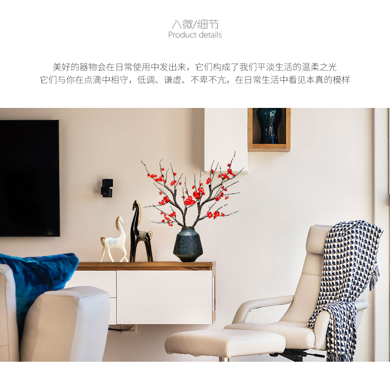 The New Chinese vase creative checking ceramic sitting room porch dried flowers flower arrangement furnishing articles contracted modern TV ark, decoration