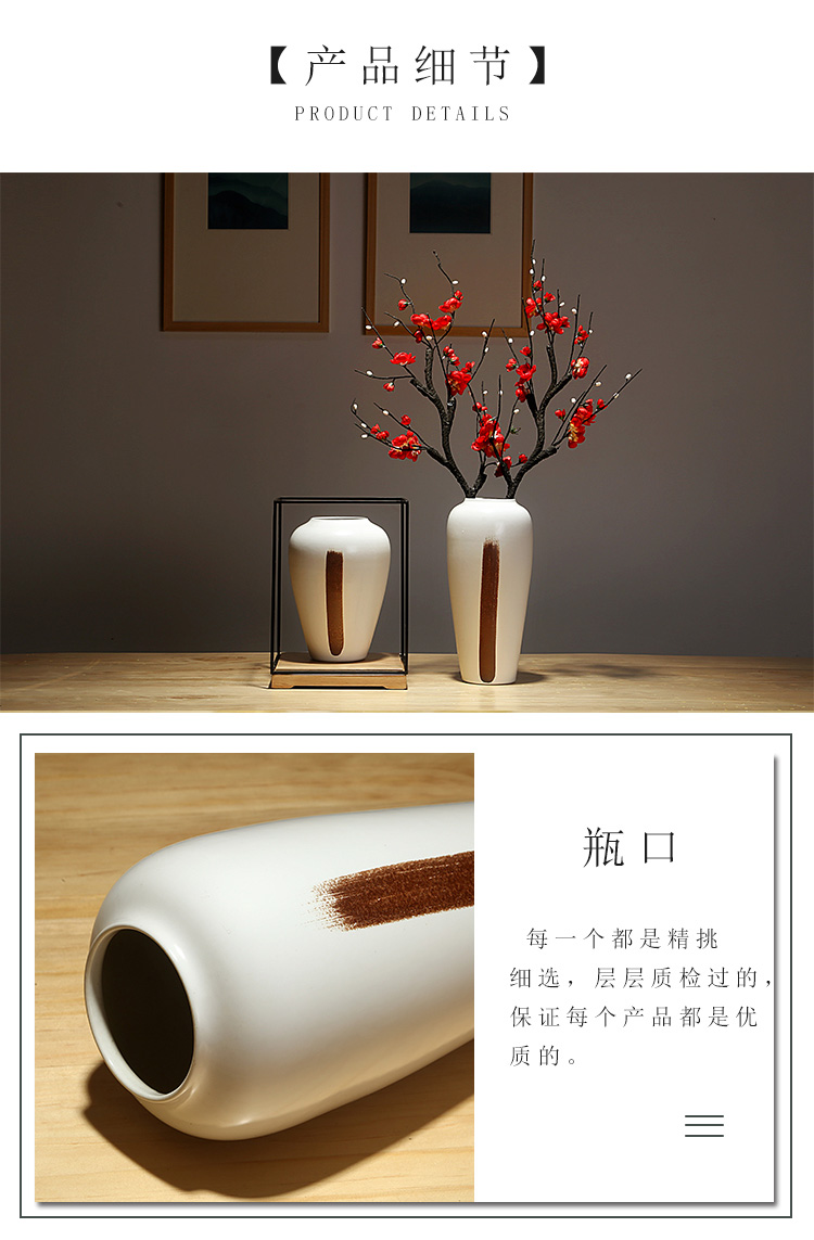 Jingdezhen ceramics vase manual creative new Chinese style porch sitting room adornment furnishing articles simulation flower flowers, dried flowers