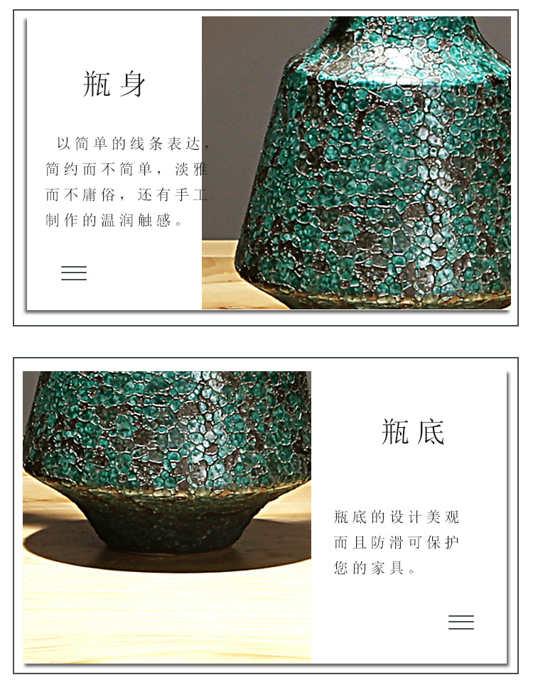 Jingdezhen ceramics vase manual creative new Chinese style western - style porch sitting room adornment dried flower arranging flowers is placed