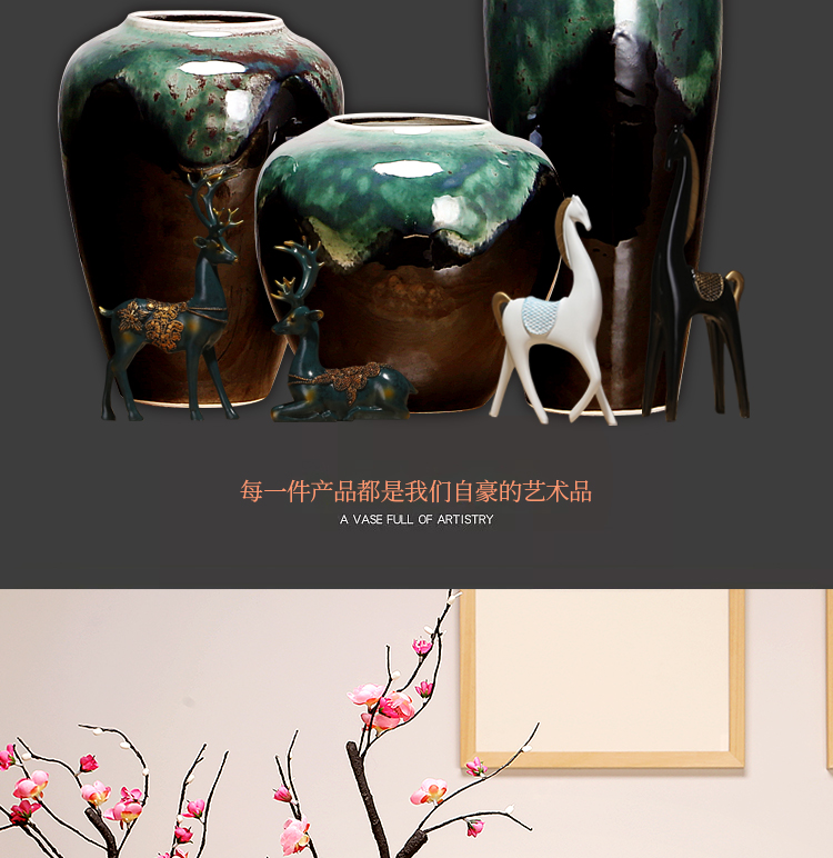 Jingdezhen ceramics by hand vase modern creative new Chinese style living room porch home furnishing articles suit arranging flowers