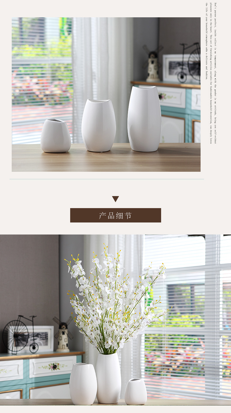 Jingdezhen ceramics creative modern Chinese style household vase sitting room porch flower arranging dried flower adornment furnishing articles suit