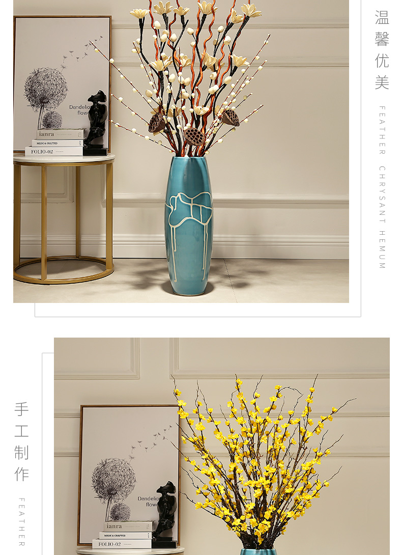 Vase landing, the sitting room is I and contracted artical dry flower arranging flowers tall ceramic Vase decoration furnishing articles