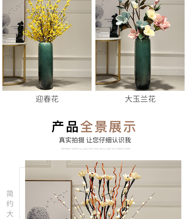 Jingdezhen ceramics simulation European ikebana furnishing articles dried flower vase household large ground vase decoration art