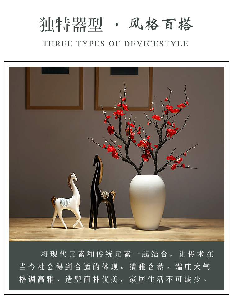 Jingdezhen vase craft ceramics new Chinese style living room porch decoration flower arranging dried flower creative handicraft furnishing articles