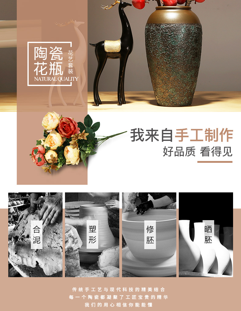 Modern classical flower arranging dried flower flower implement furnishing articles of jingdezhen ceramics vase decoration decoration of new Chinese style table