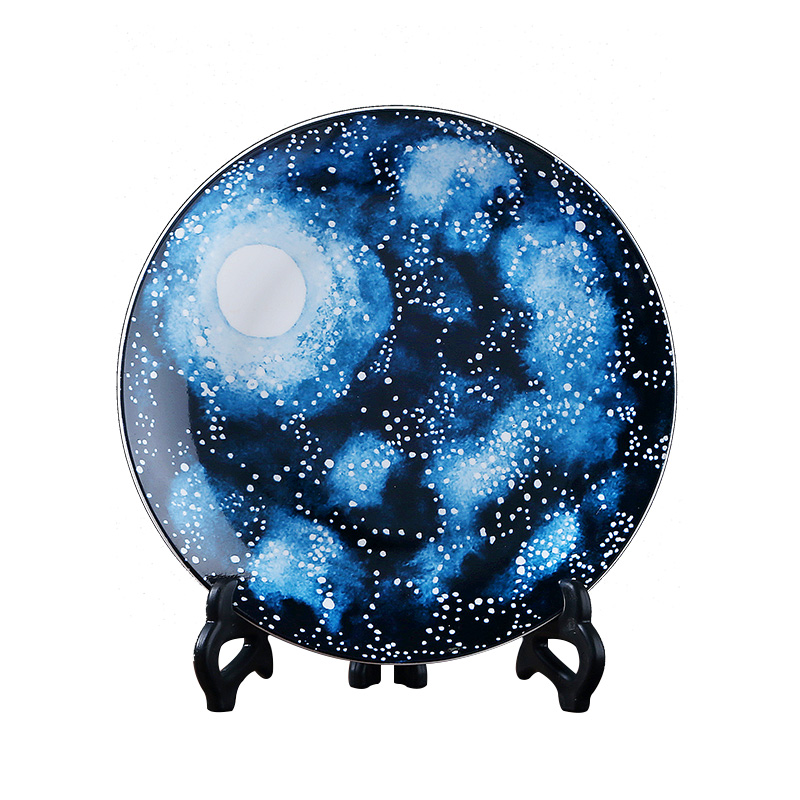 Jingdezhen chinaware plate modern home sitting room porch sat dish hang dish porcelain dish adornment ornament