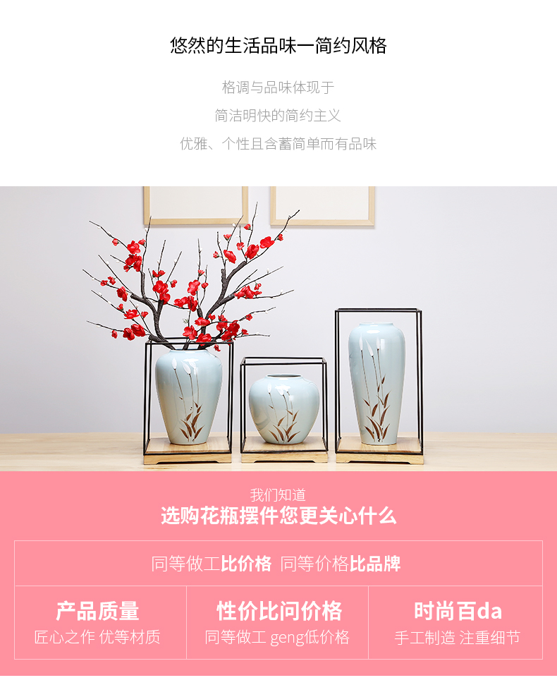 Nordic sitting room mesa ceramic vase simulation creative dry flower flower flower furnishing articles contracted and I window decorations