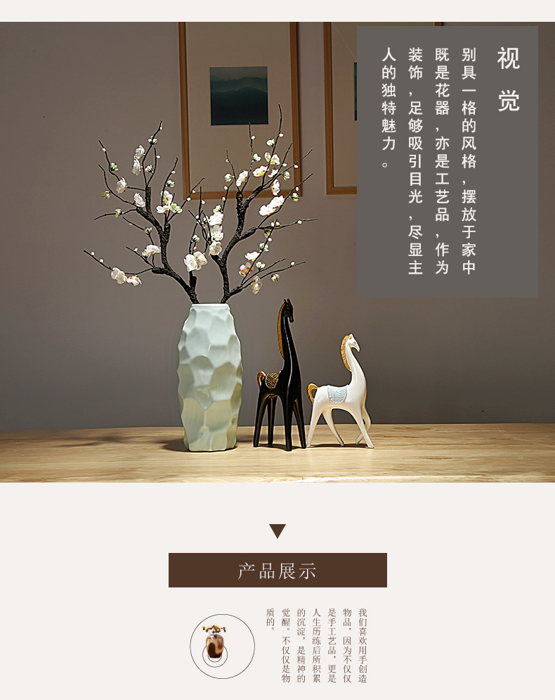 Jingdezhen ceramic vases, new Chinese style is I and contracted sitting room porch decoration furnishing articles creative dry flower arranging flowers