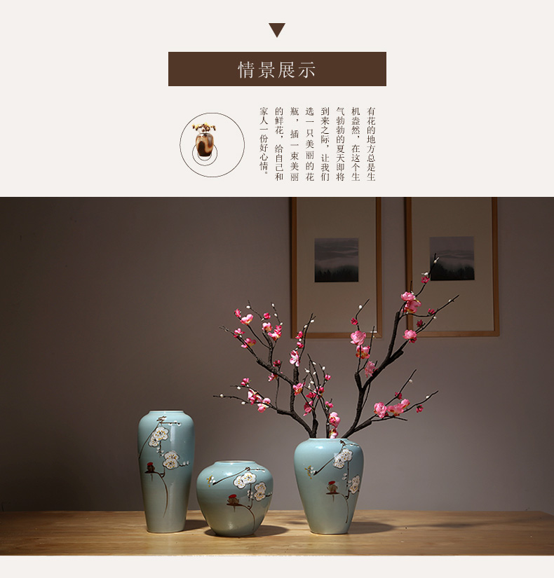 Jingdezhen ceramics simulation dried flower vases, new Chinese style household act the role ofing is tasted, the sitting room porch flower adornment furnishing articles