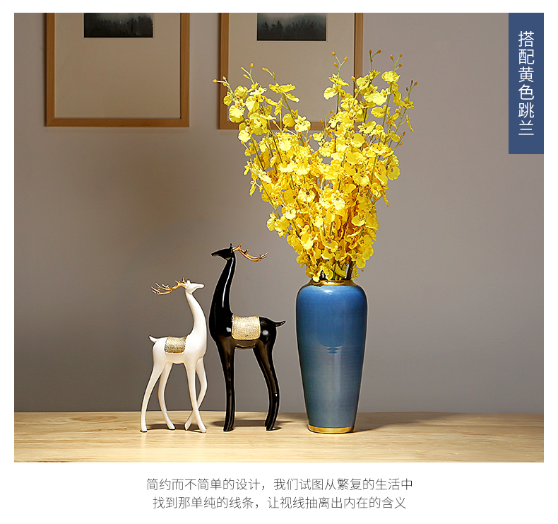 I and contracted ceramic vase furnishing articles of modern Chinese flower arranging jingdezhen ceramic vases, dried flower decorations sitting room