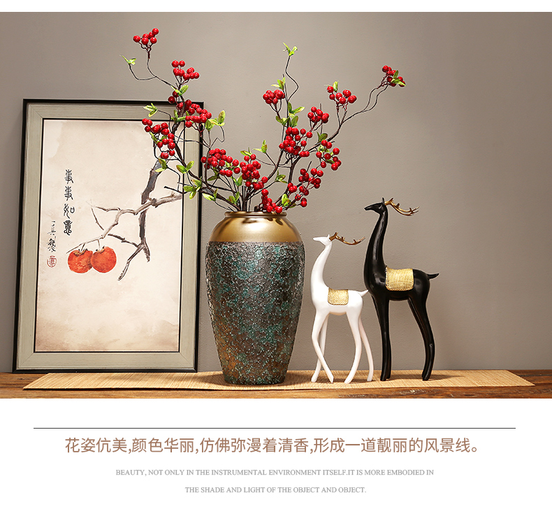 Modern classical simulation flower place jingdezhen ceramics vase zen new Chinese style household adornment ornament