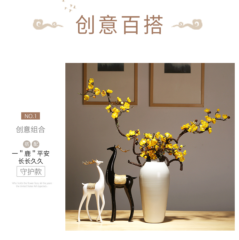 New Chinese style white jingdezhen ceramics vase handicrafts TV ark, dried flowers, flower arrangement sitting room adornment is placed