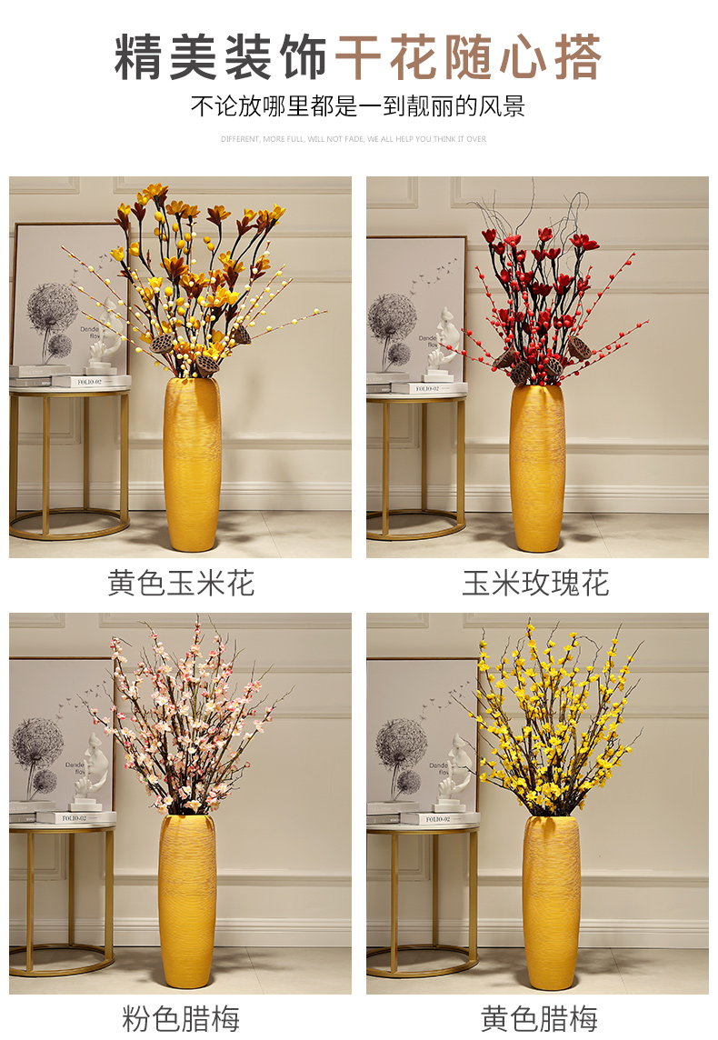 Jingdezhen European art ceramic vases, furnishing articles decorations dried flowers large ground vase household living room decoration