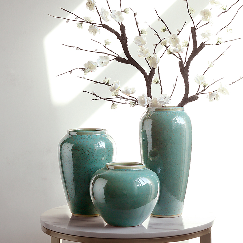 I and contracted vase dried flowers flower arrangement ceramics creative furnishing articles simulation flower flower decoration porcelain table sitting room