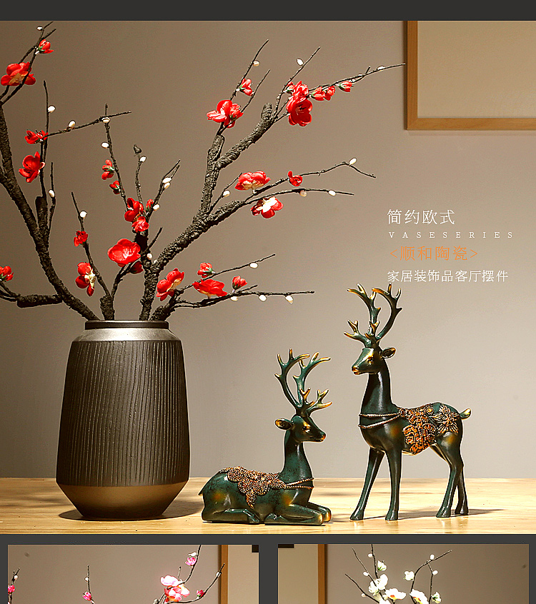 Jingdezhen ceramics vases, I and contracted style of the sitting room porch place to live in the dried flower decorations