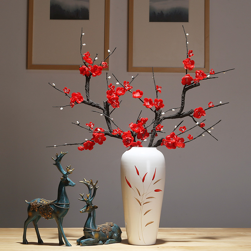 Jingdezhen ceramic vase modern innovative new Chinese style living room porch table simulation flower adornment suit furnishing articles