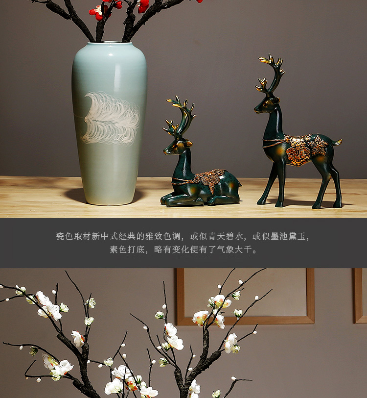 Jingdezhen ceramics by hand vase creative new Chinese style living room porch place to live in the dried flower crafts