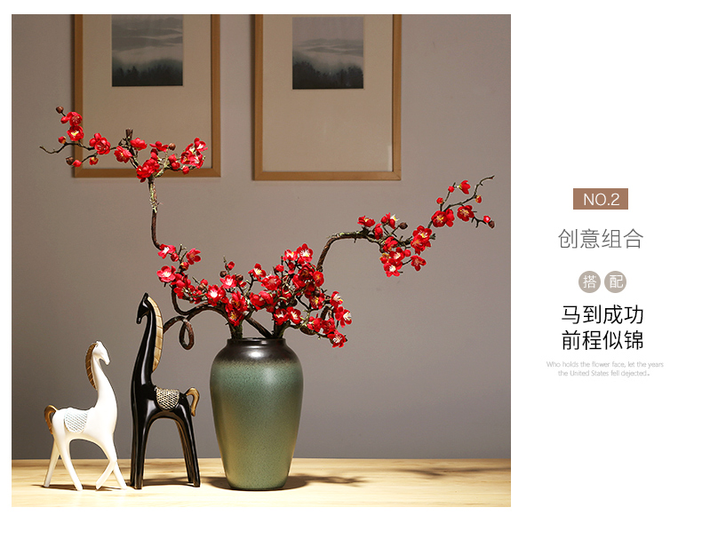 Jingdezhen ceramics craft vase creative I and contracted sitting room of Chinese style household dry flower arranging flowers decorative furnishing articles