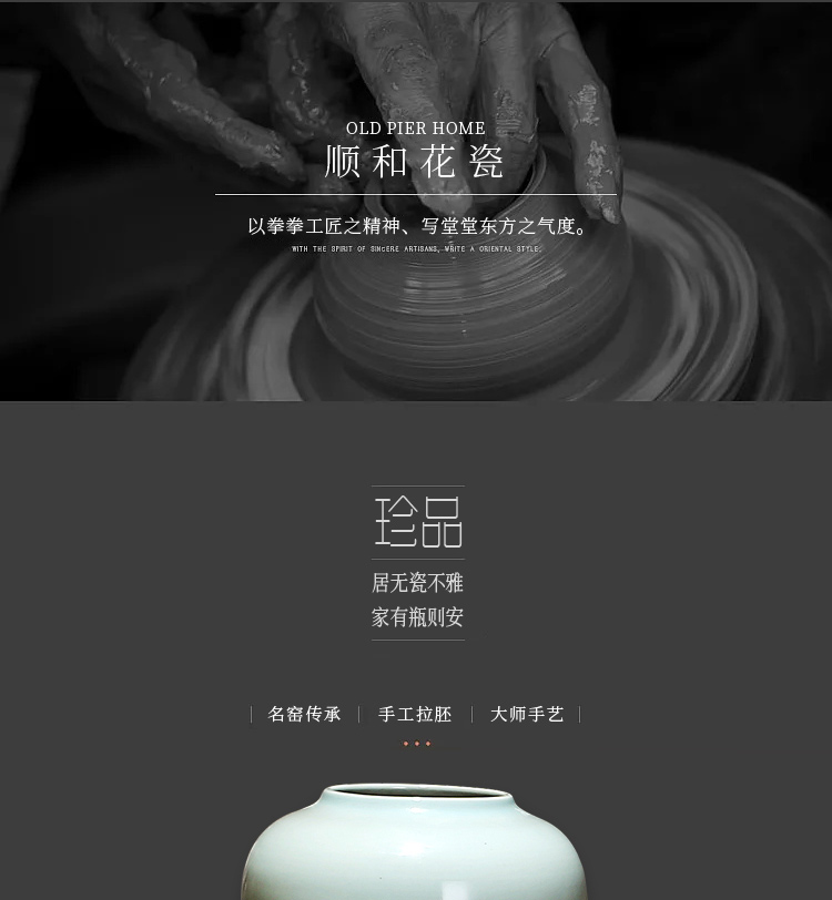 Jingdezhen ceramics vase modern new Chinese style by hand the sitting room porch place to live in dry flower arranging flowers crafts