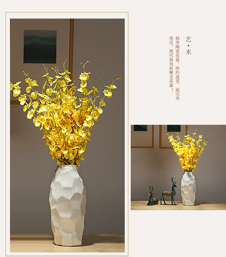 Jingdezhen ceramics vase creative contracted sitting room porch decoration of Chinese style household furnishing articles dried flower arranging flowers