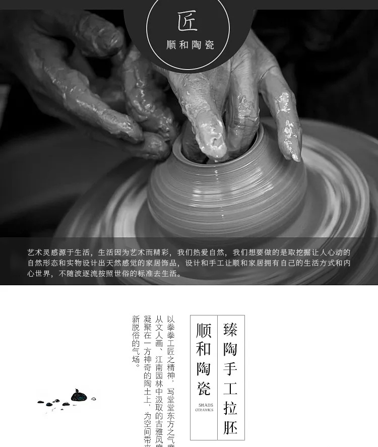 Jingdezhen ceramics vase manual creative home sitting room of I and contracted style furnishing articles flower decorations