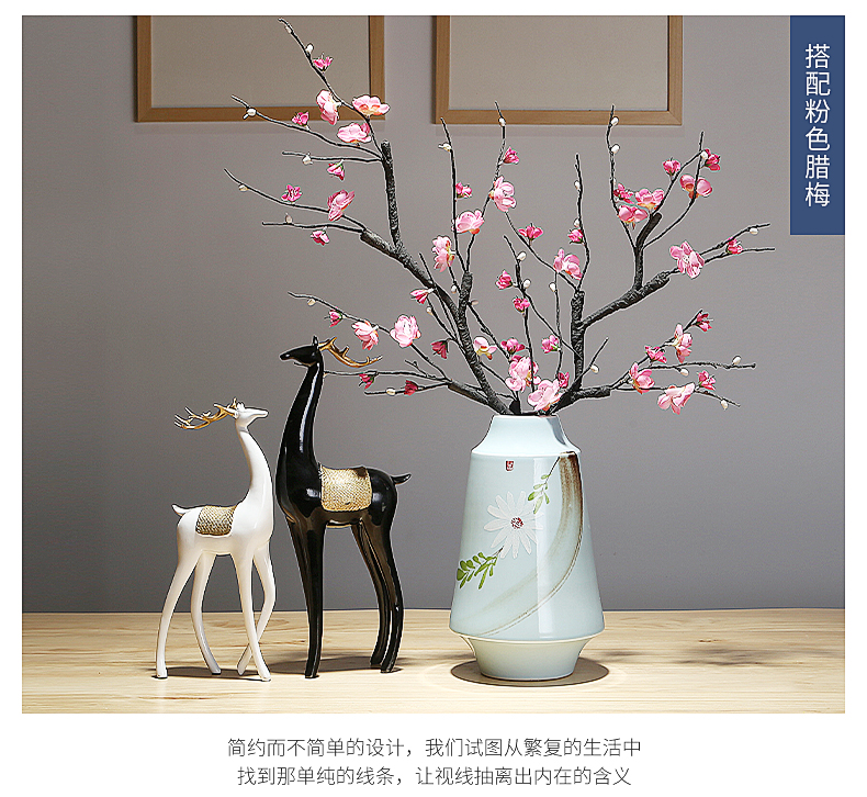 Jingdezhen ceramic flower implement modern new Chinese style household mesa of dried flowers sitting room porch decorate table flower arranging furnishing articles