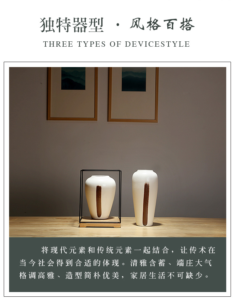 Jingdezhen ceramics vase manual creative new Chinese style porch sitting room adornment furnishing articles simulation flower flowers, dried flowers