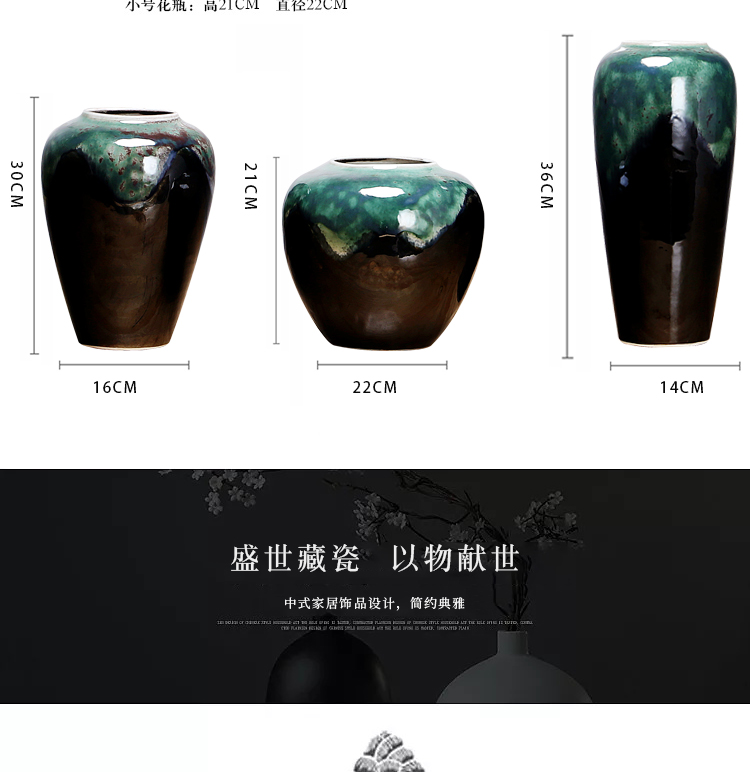 Jingdezhen ceramics by hand vase modern creative new Chinese style living room porch home furnishing articles suit arranging flowers