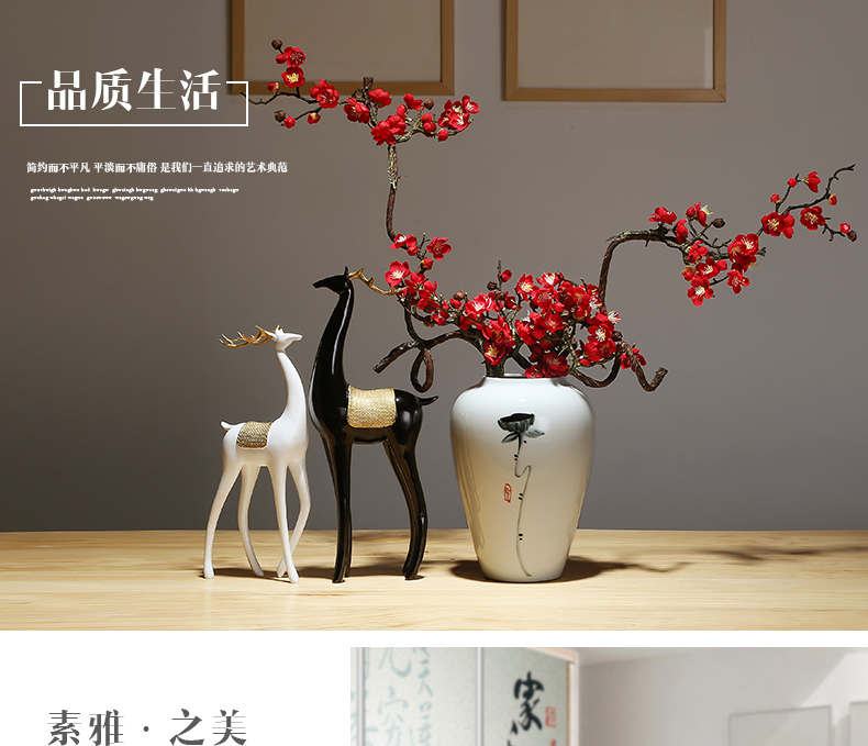 Jingdezhen ceramics craft vase, I and contracted household vase TV ark, new Chinese style porch vase furnishing articles