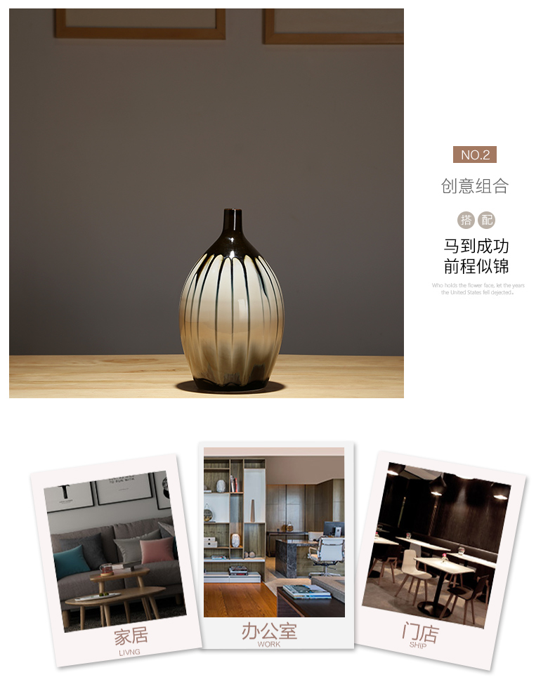 Jingdezhen ceramics from modern home sitting room place, a new Chinese zen artificial flowers dried flower vase set decoration