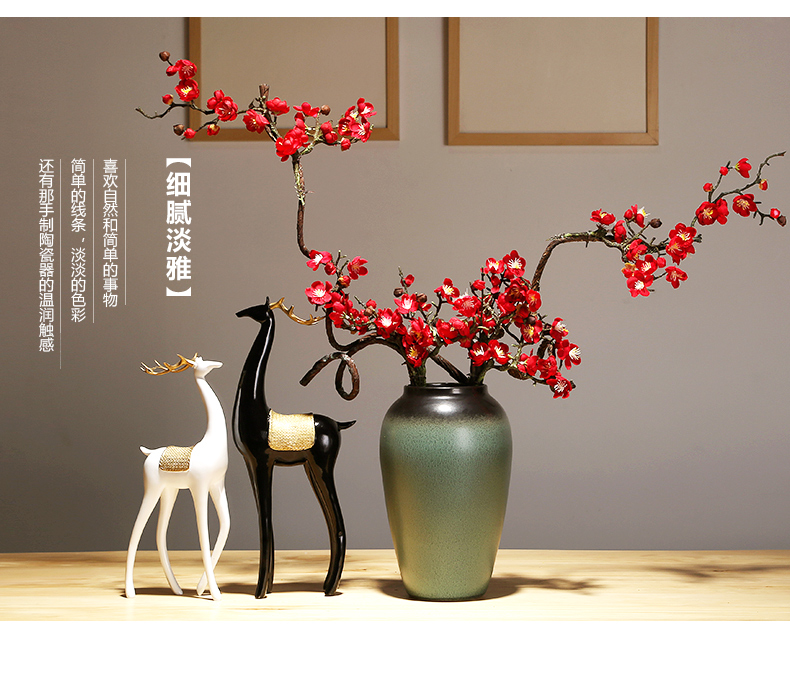 Jingdezhen ceramics craft vase creative I and contracted sitting room of Chinese style household dry flower arranging flowers decorative furnishing articles