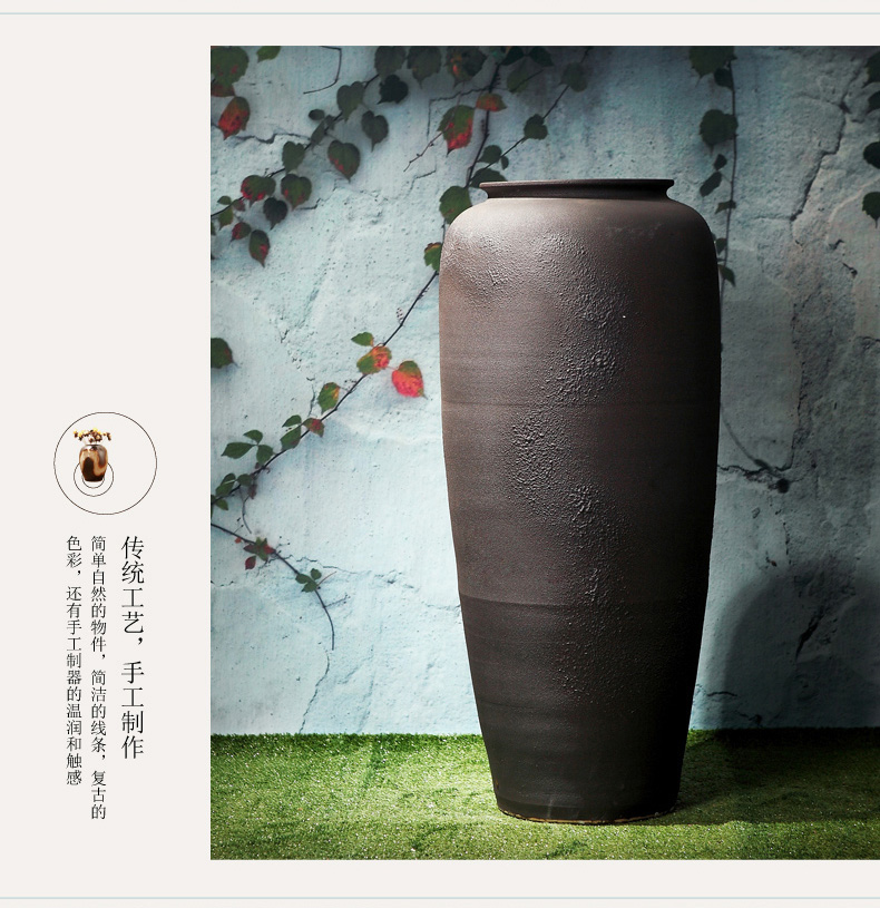 Jingdezhen ceramic vase landing creative restoring ancient ways is the sitting room porch decoration furnishing articles coarse TaoHua dried flowers suit