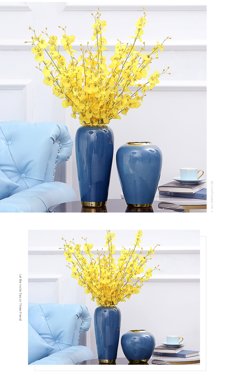 Jingdezhen ceramic vases, modern light key-2 luxury household decorates sitting room porch TV ark, European porcelain flower arranging furnishing articles